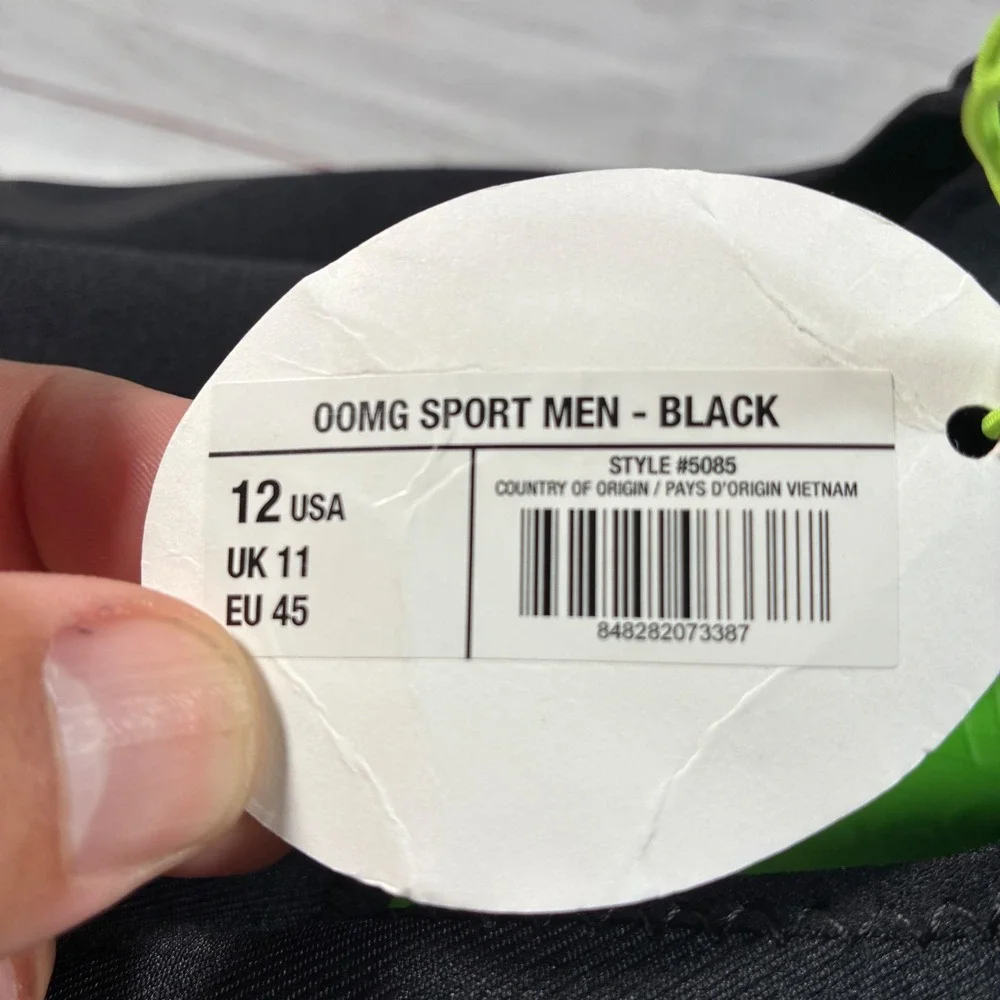 OOFOS OOmg Sport Recovery Shoes Mens 12 Black Slip On Sneakers OOfoam 5085 New